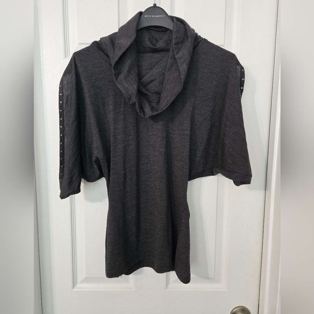 Theory Dark Gray Hooded Sweater